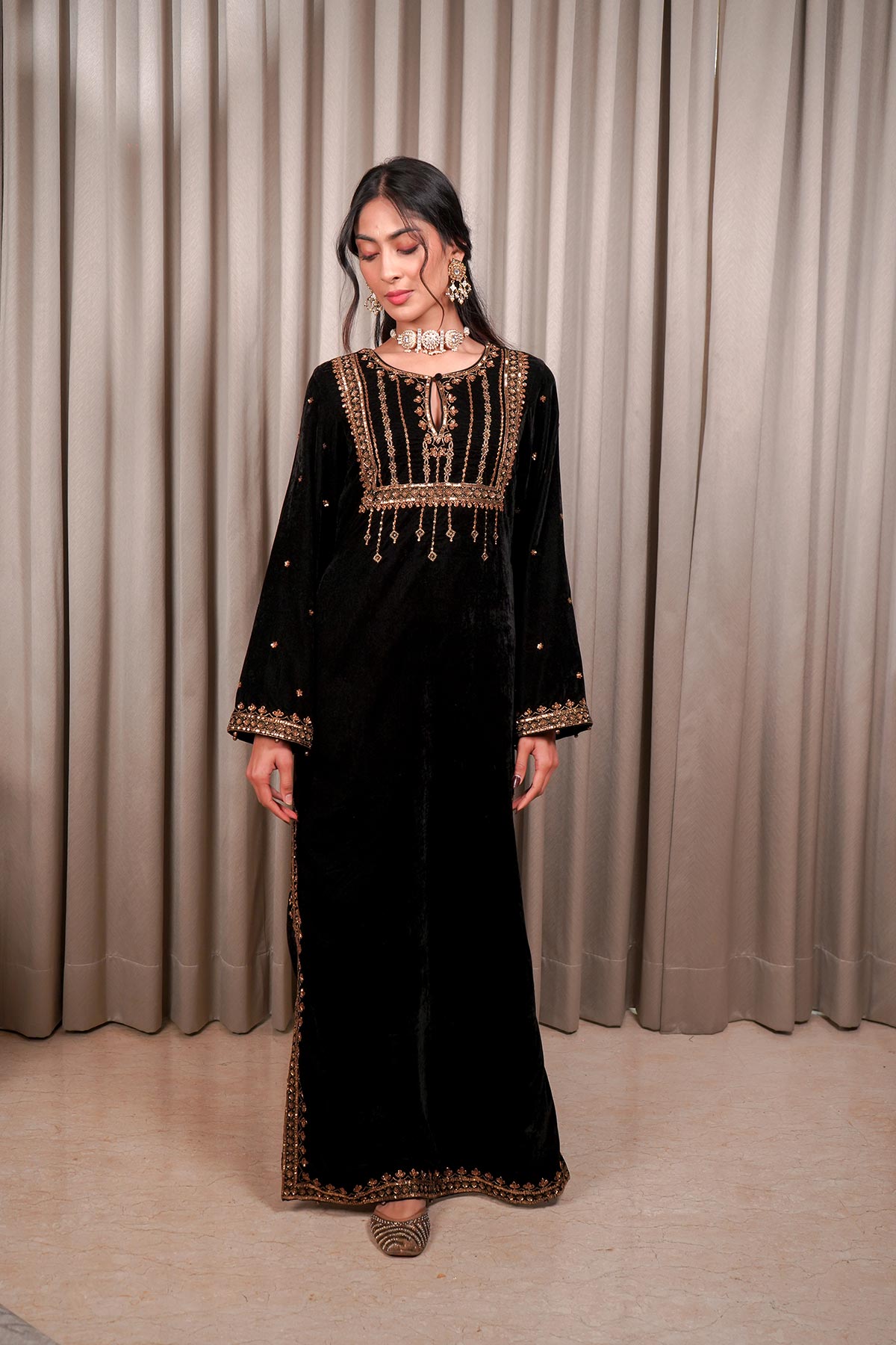 Black Kaftan Set
