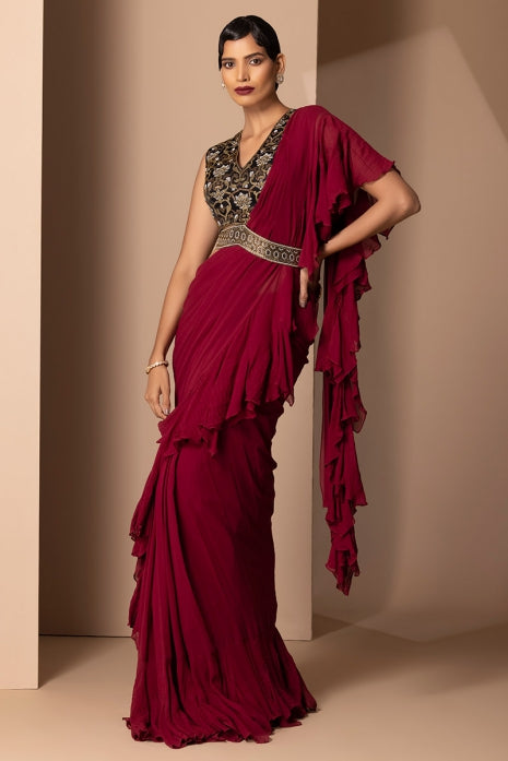 Miraya Saree Maroon