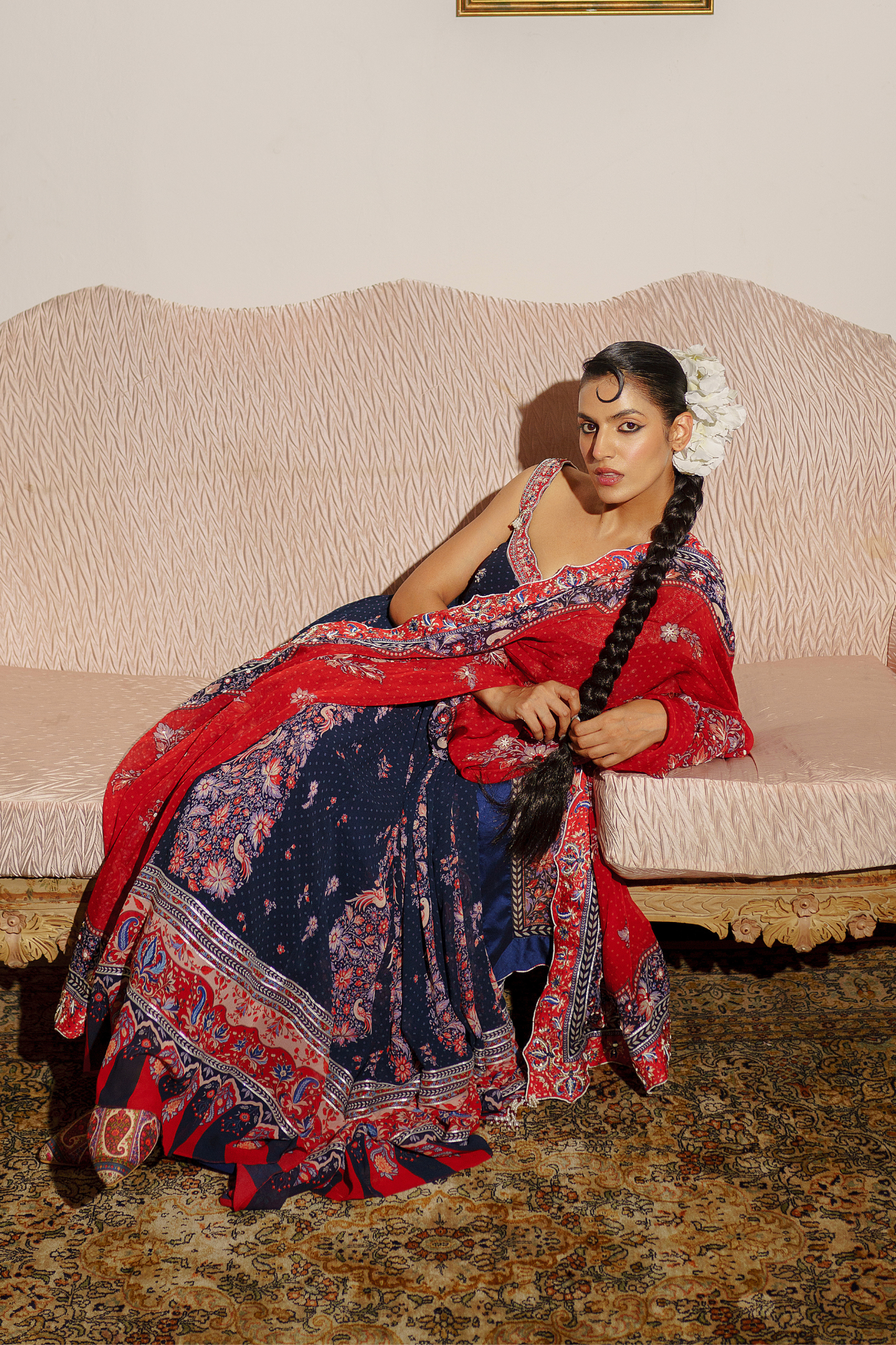 Navy blue anarkali