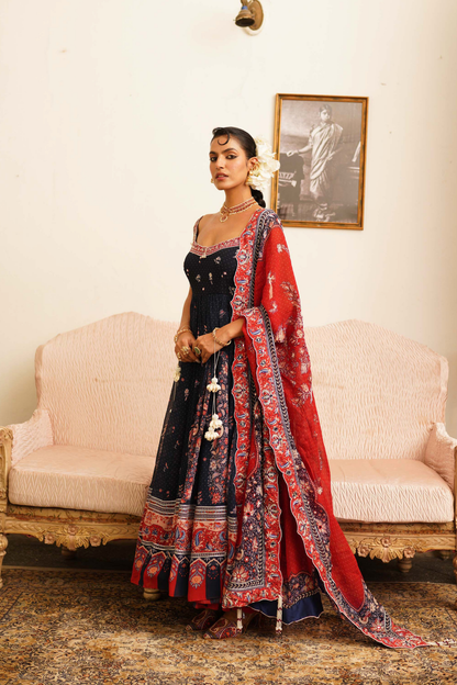 Navy blue anarkali