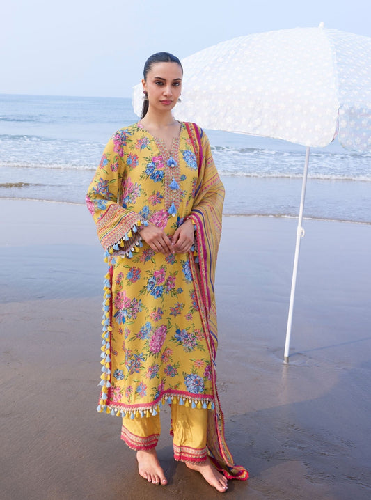 Savaan Lawn Yellow Kurta Set