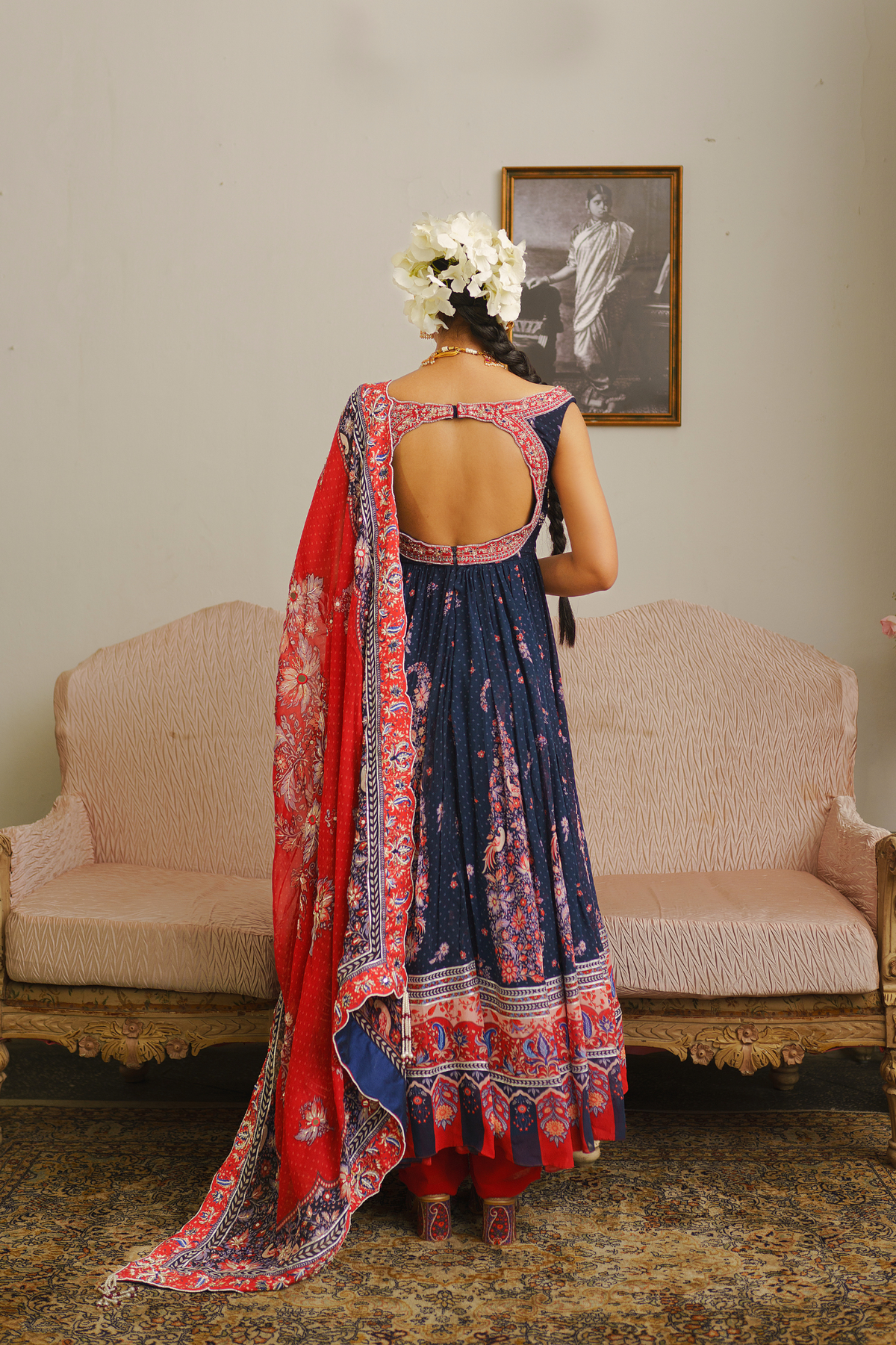 Navy blue anarkali