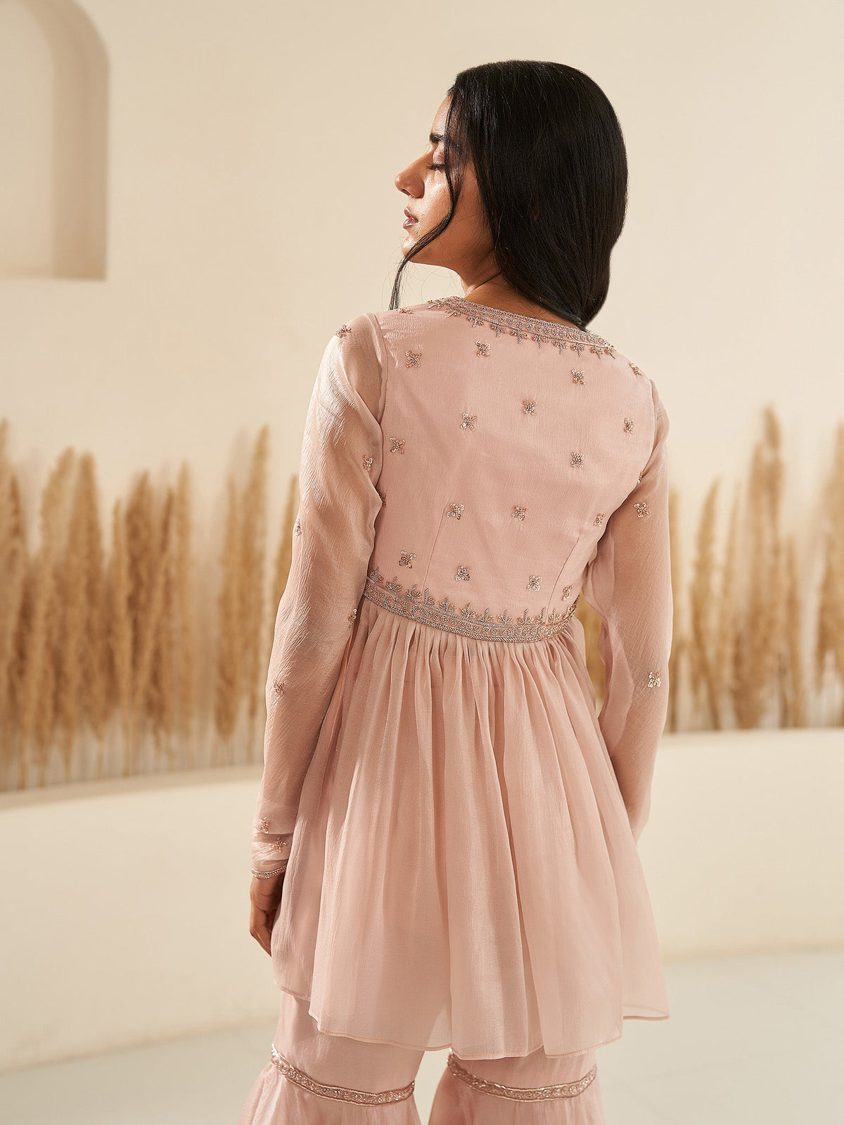 Iris Nude Sharara Set