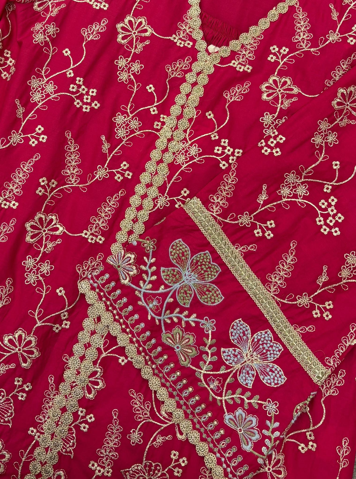 Rina Supima Cotton Fuchsia Kurta with Fuchsia Dhoti Pant Set