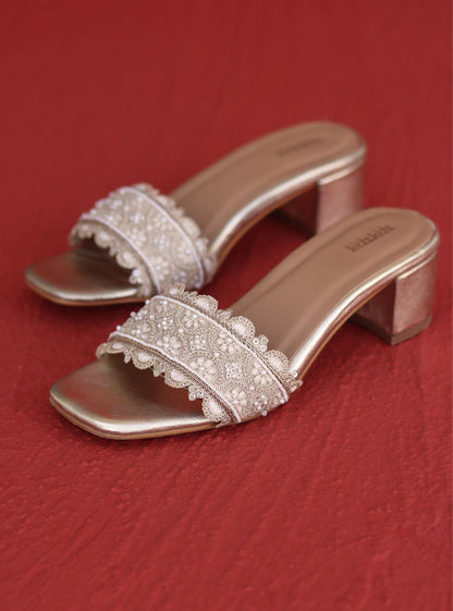 Kshipra Gold Vegan Block Heel