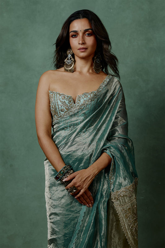 Ocean Breeze Corset Saree