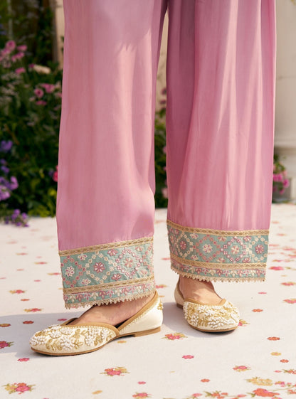 Jhumri Cupro Satin Off-white Kurta Set