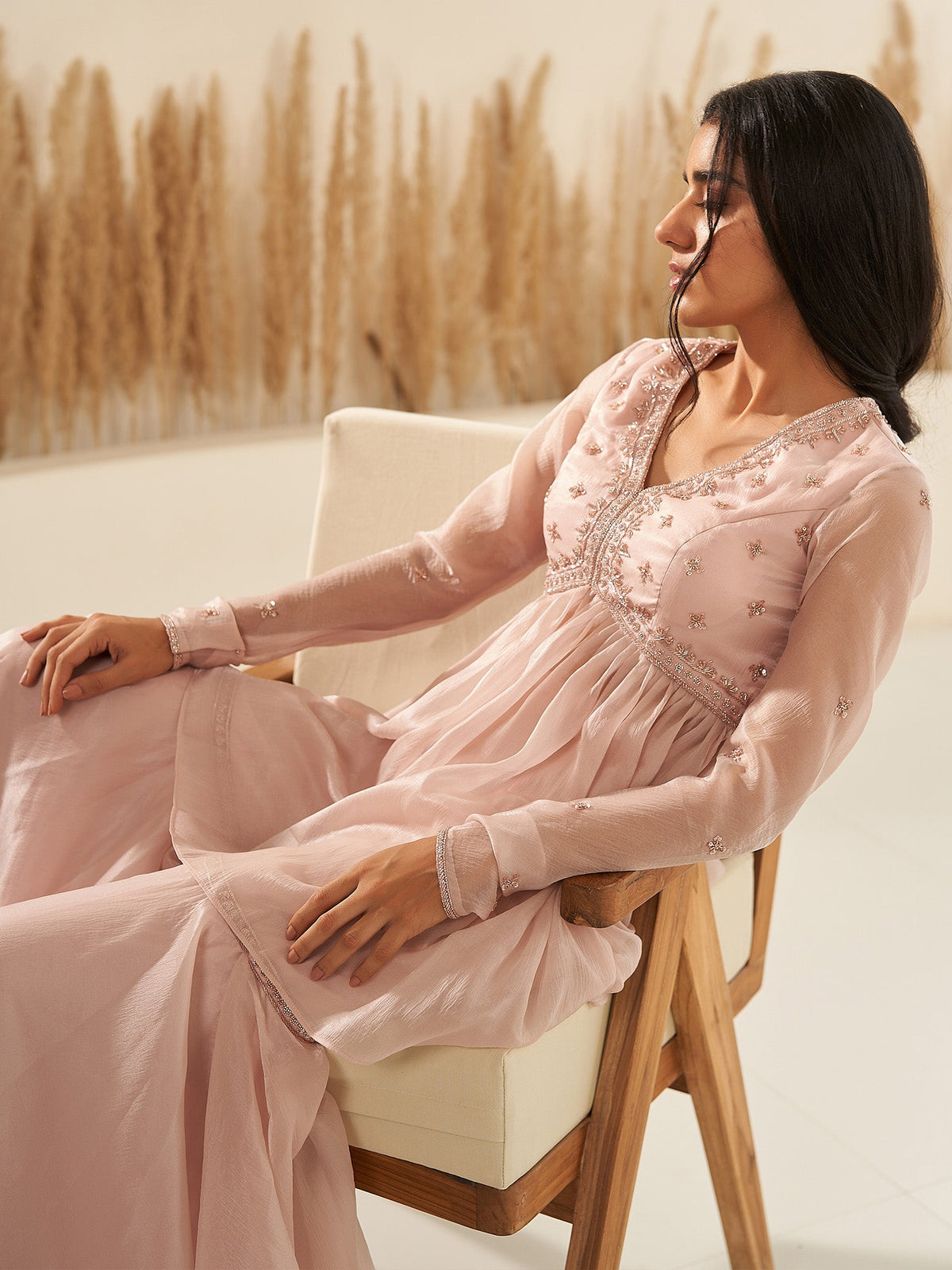 Iris Nude Sharara Set
