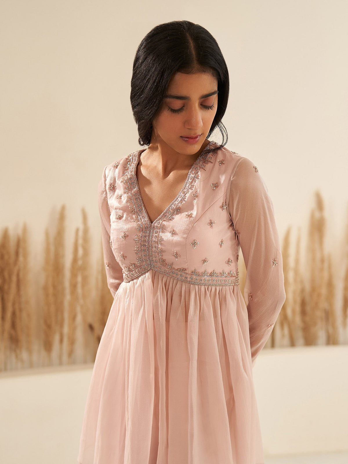 Iris Nude Sharara Set