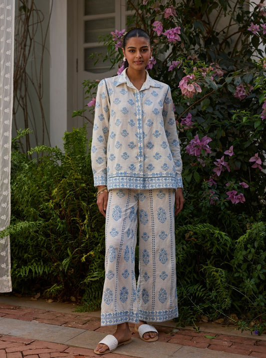 Vaani Linen Off White Co-Ord Set