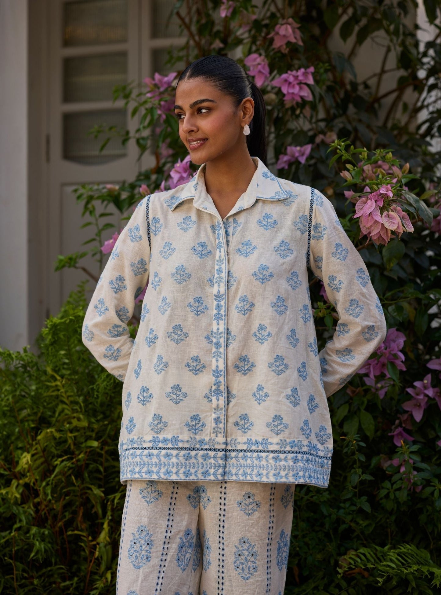Vaani Linen Off White Co-Ord Set