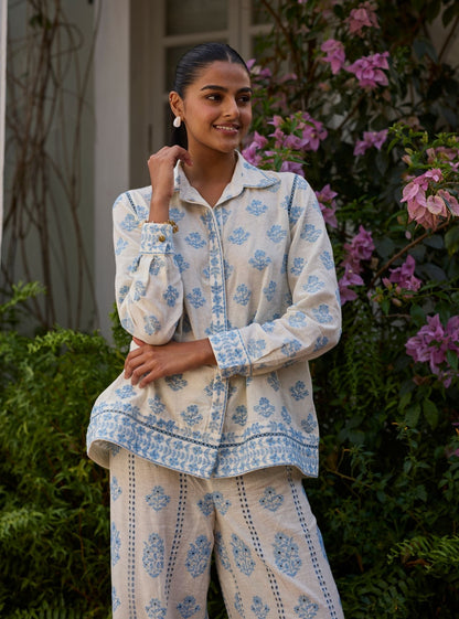 Vaani Linen Off White Co-Ord Set