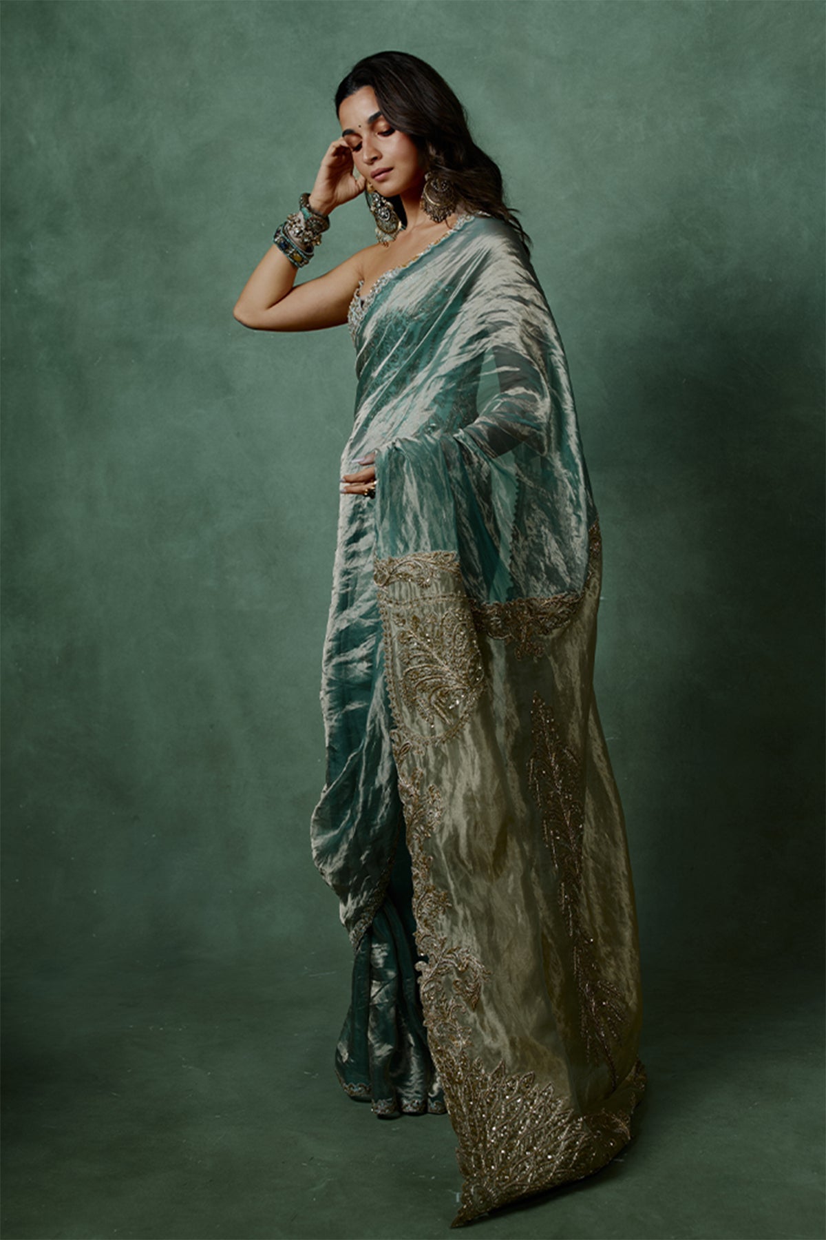 Ocean Breeze Corset Saree