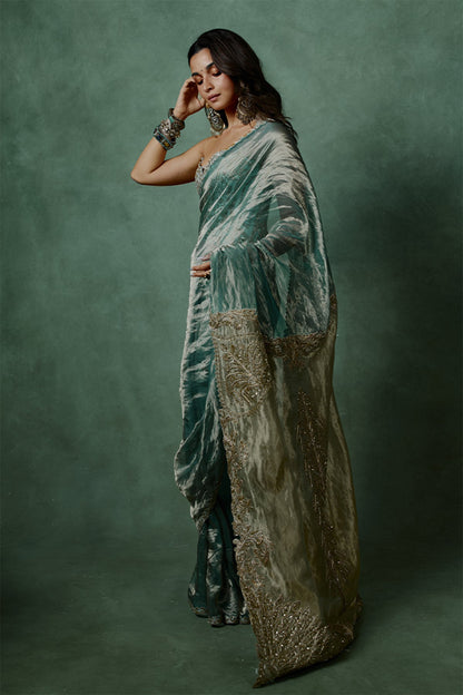 Ocean Breeze Corset Saree