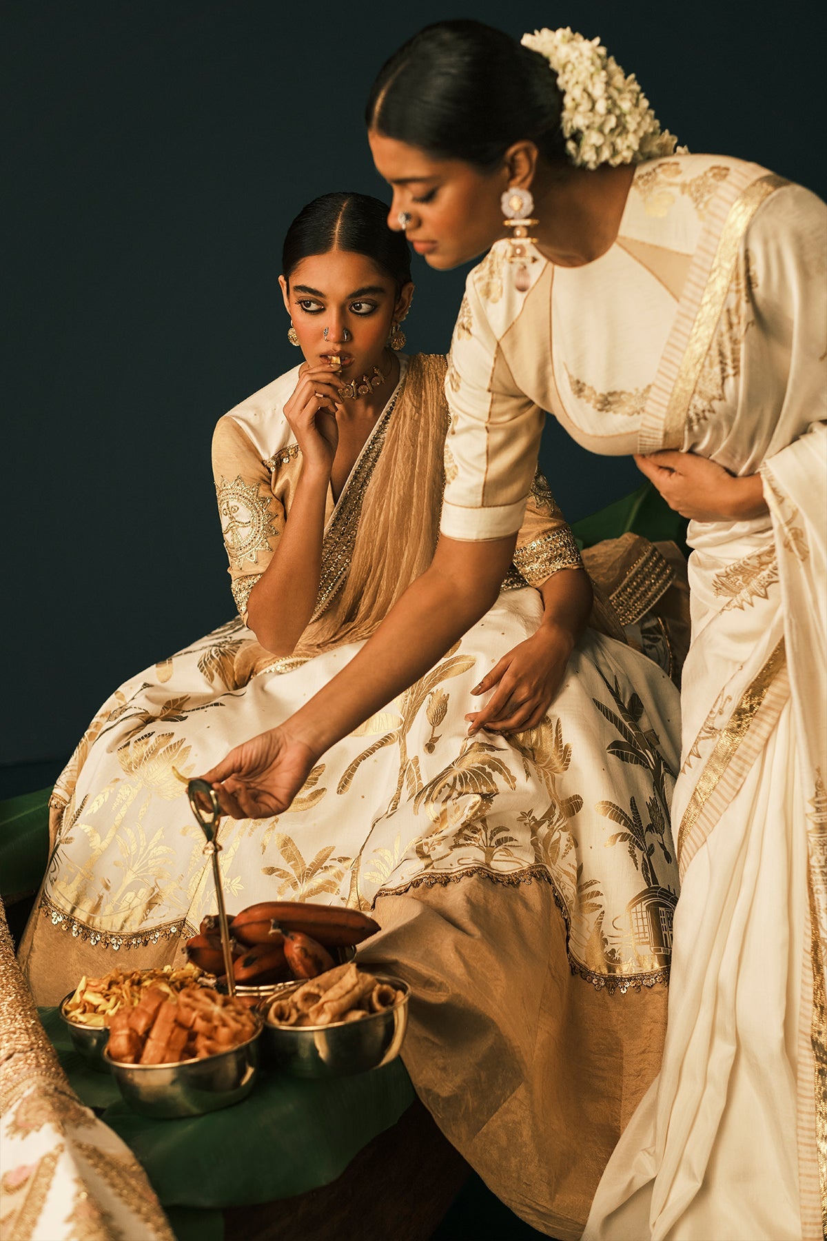 Ivory Backwater Postcard Lehenga Set