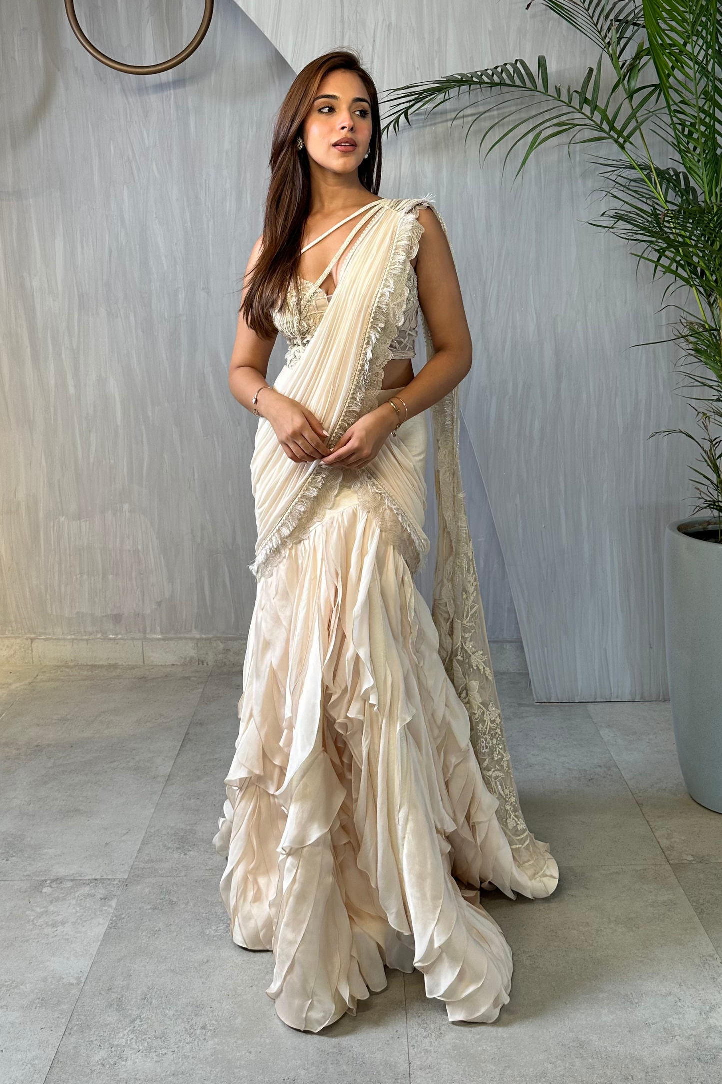 PRIYA DORA IN MOONBEAM IVORY SAREE