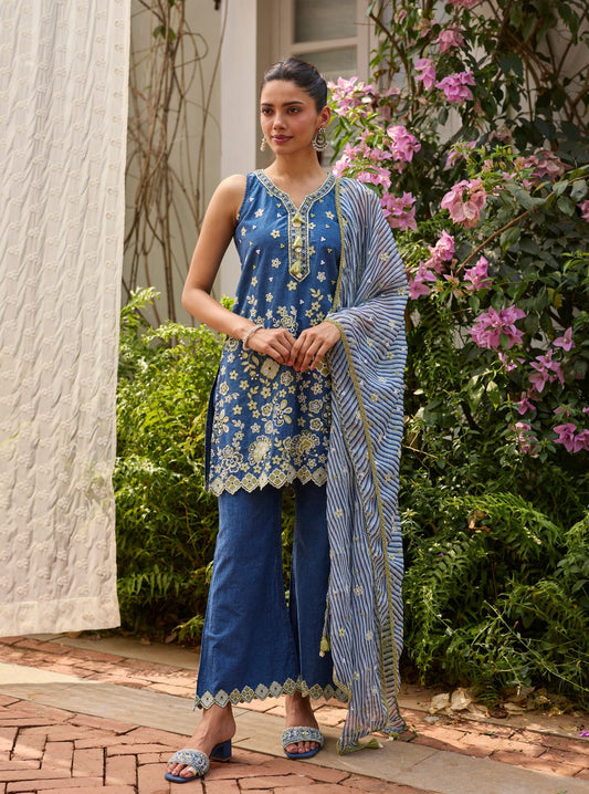 Mava Denim Kurta Set