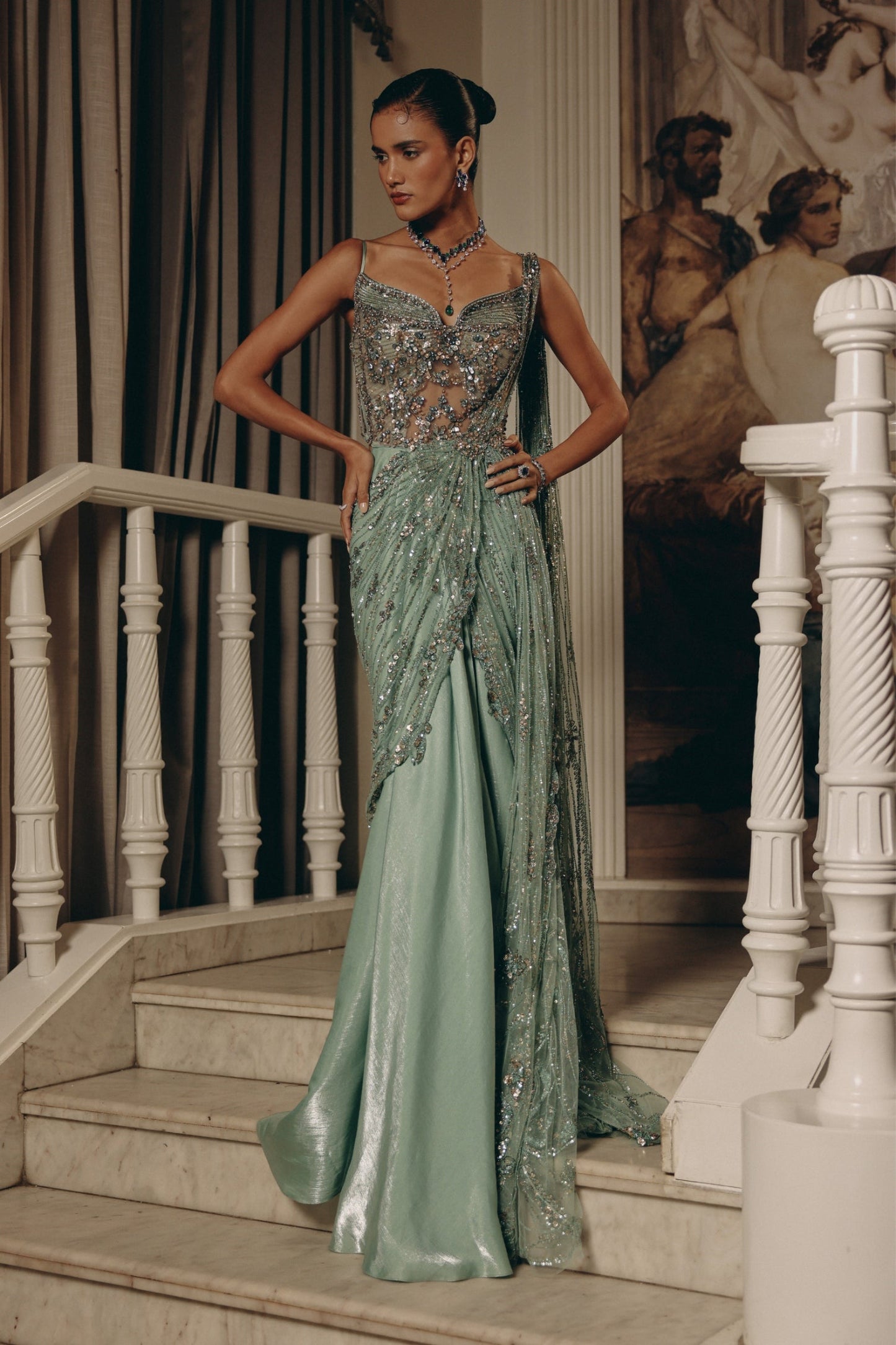 Celestial Draped Elegance