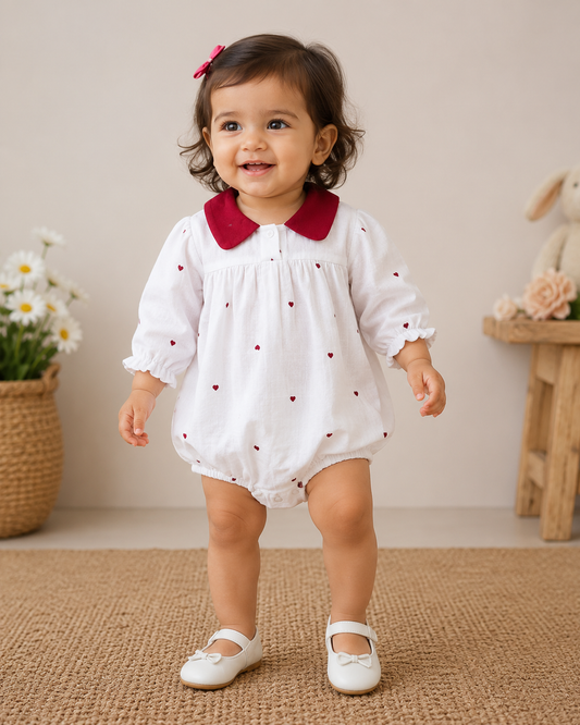 White and red collar onesies