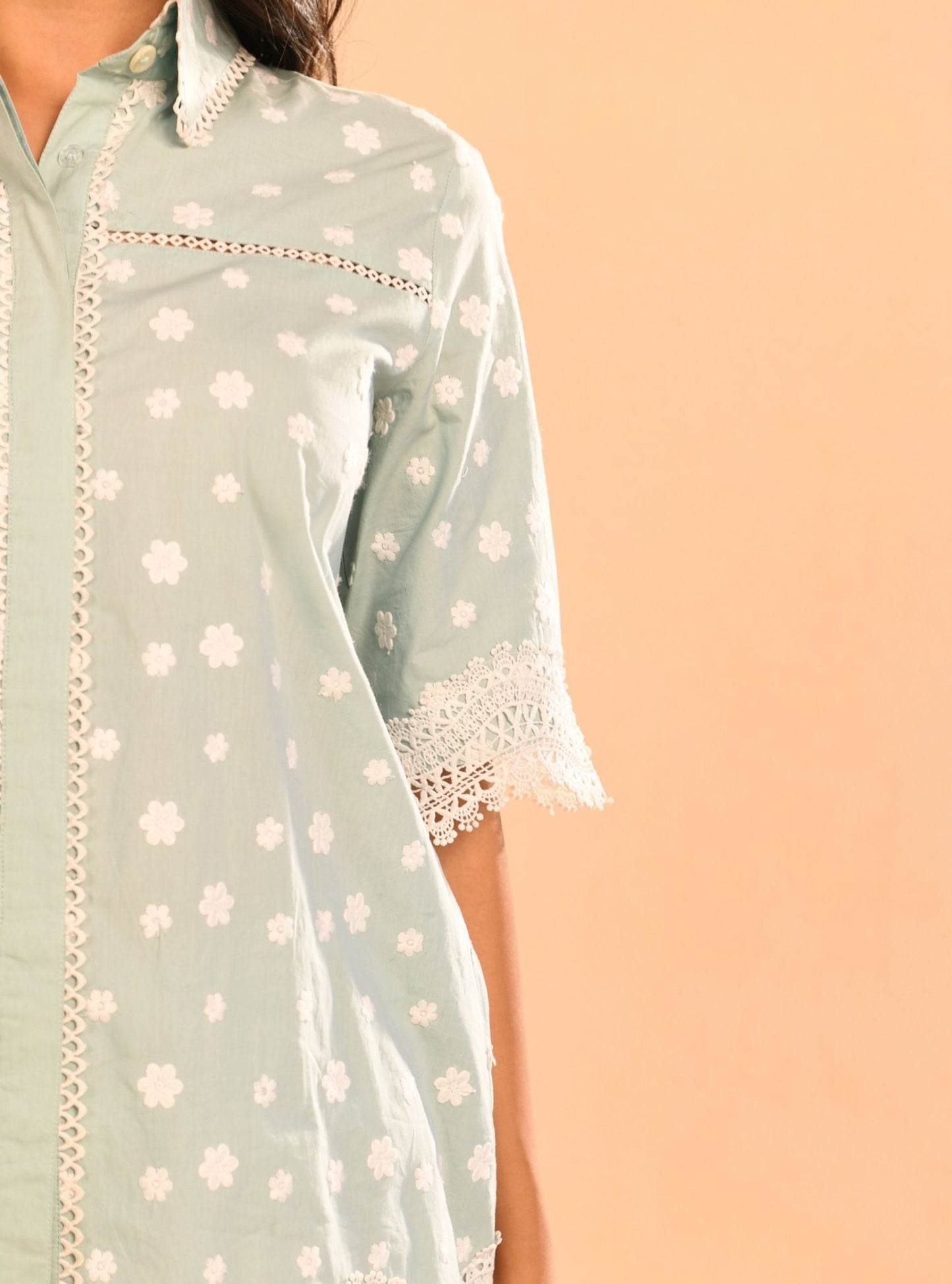 Zain Supima Cotton Teal Blue Co-ord Set