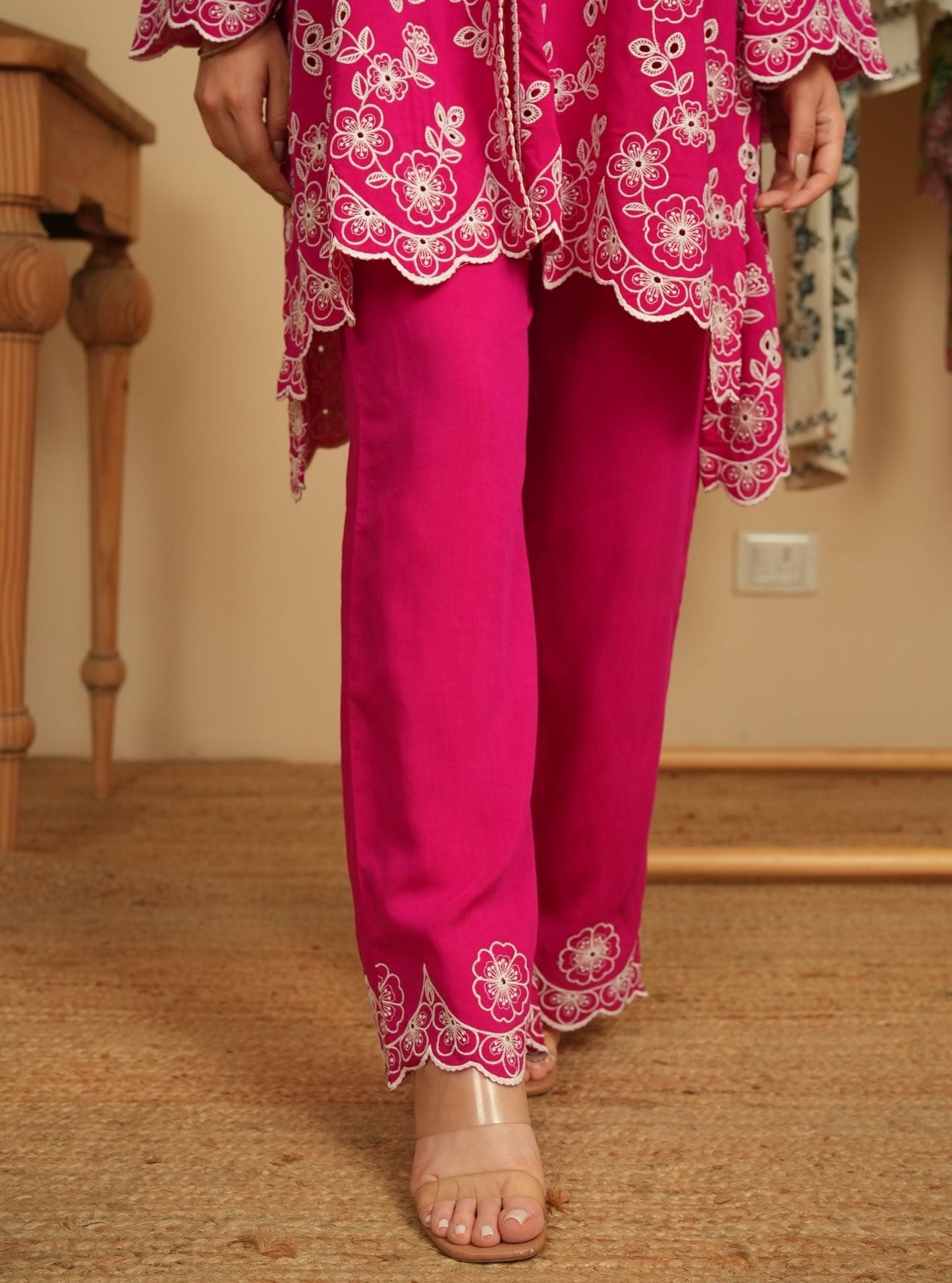 Verena Lawn Fuchsia Shirt & Pant Set