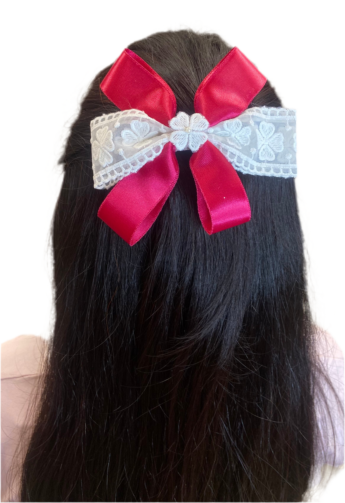Magenta ribbon clip