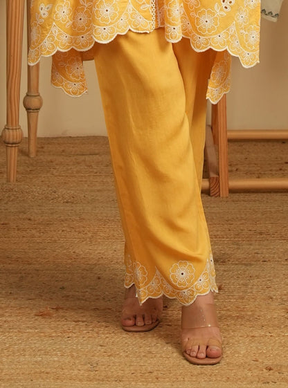 Verena Lawn Mustard Shirt & Pant Set
