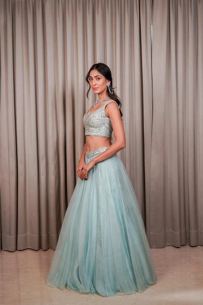 Ice Blue Lehenga Set
