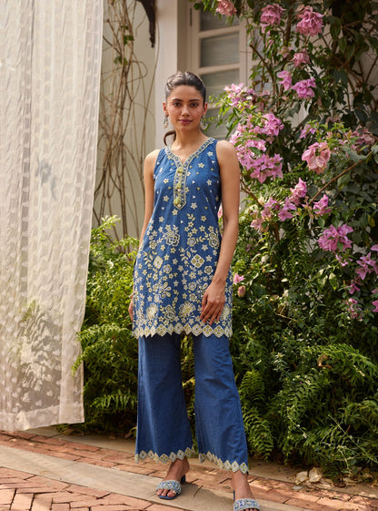 Mava Denim Kurta Set