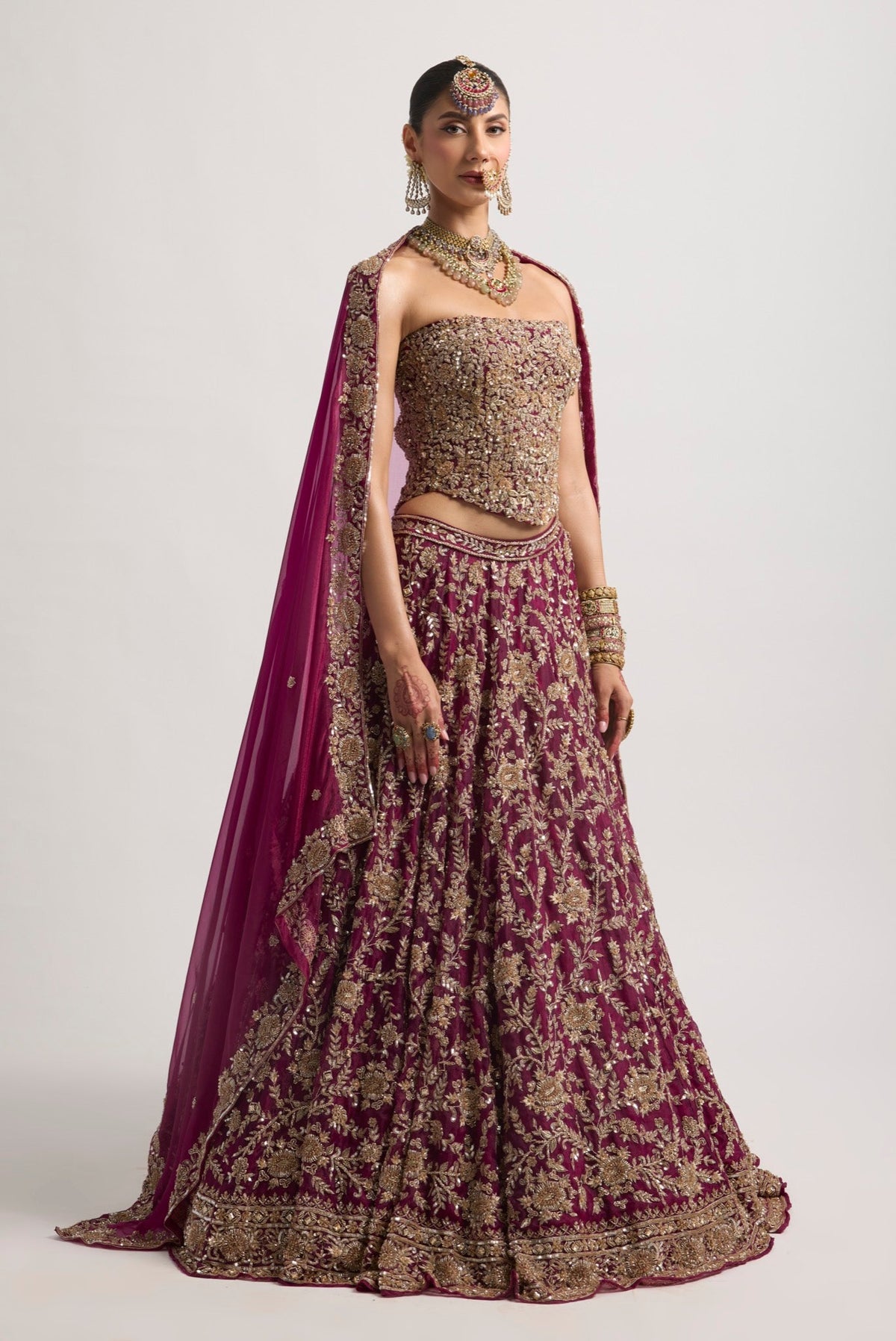 AMEERA WINE LEHENGA