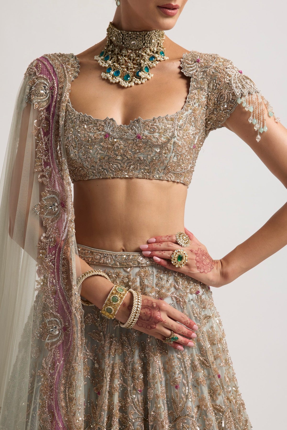 MEERA GREEN LEHENGA SET