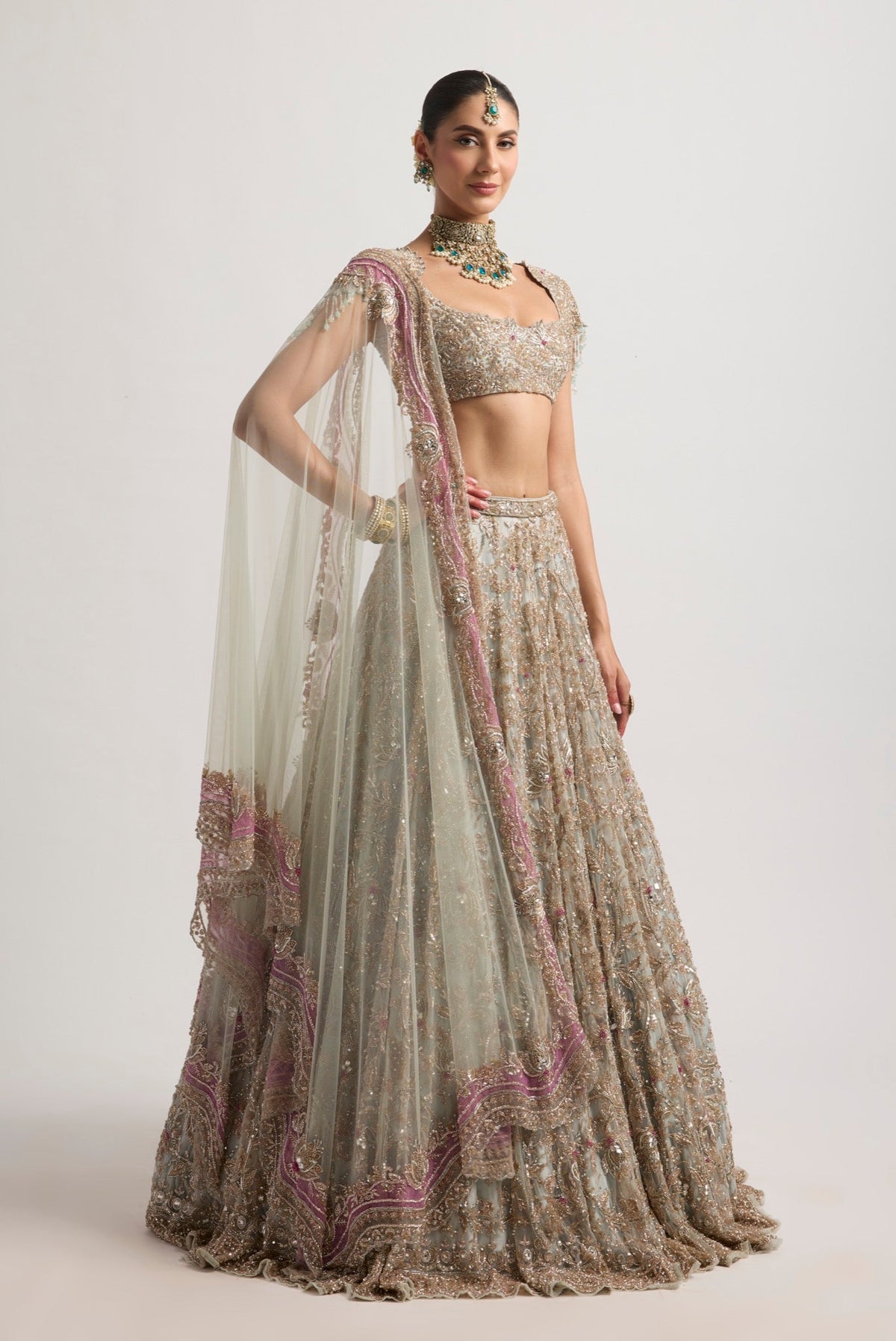 MEERA GREEN LEHENGA SET