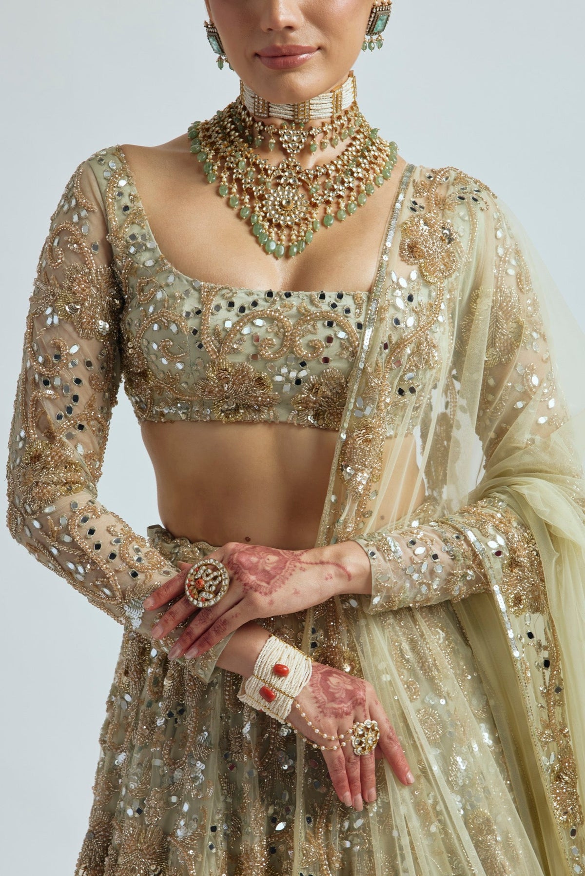 GUL GREEN LEHENGA