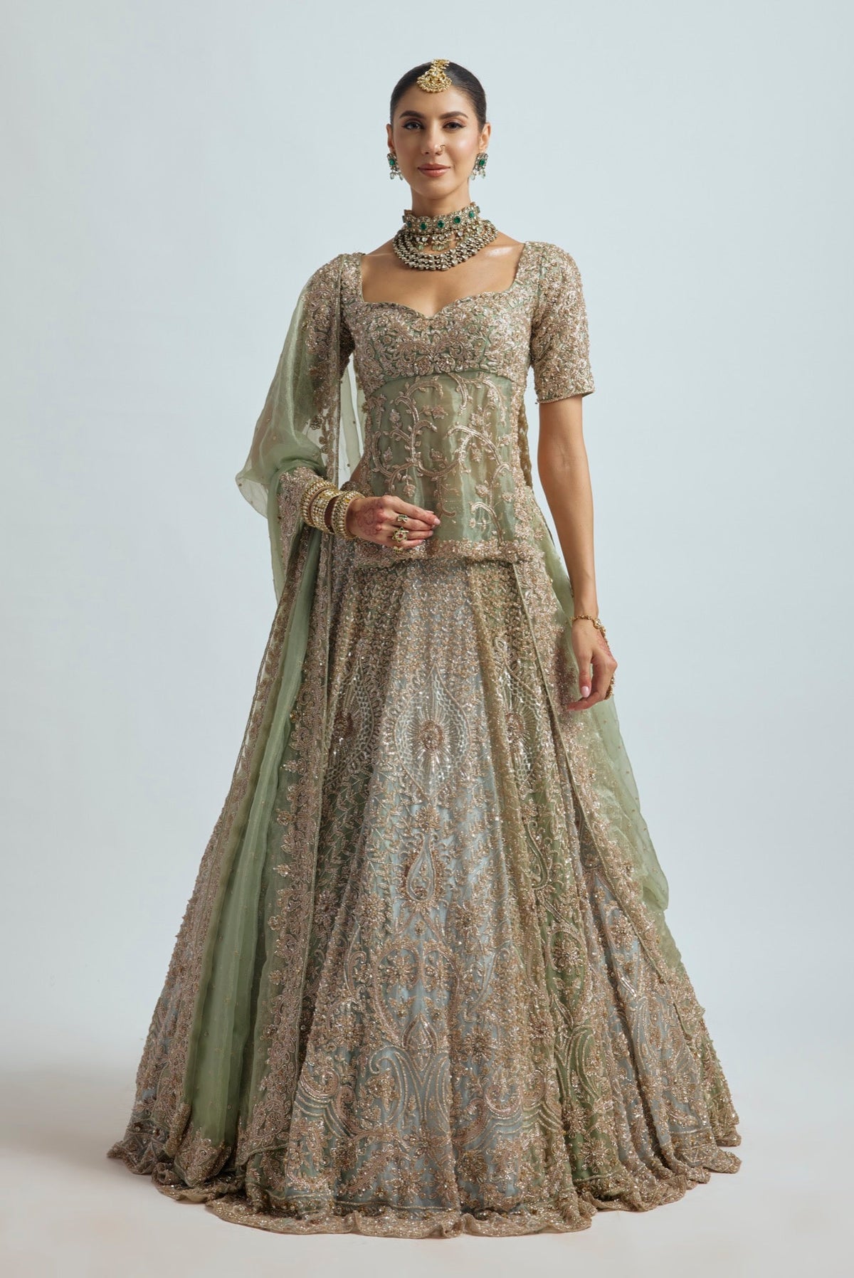 GULNAZ SHORT SHIRT LEHENGA