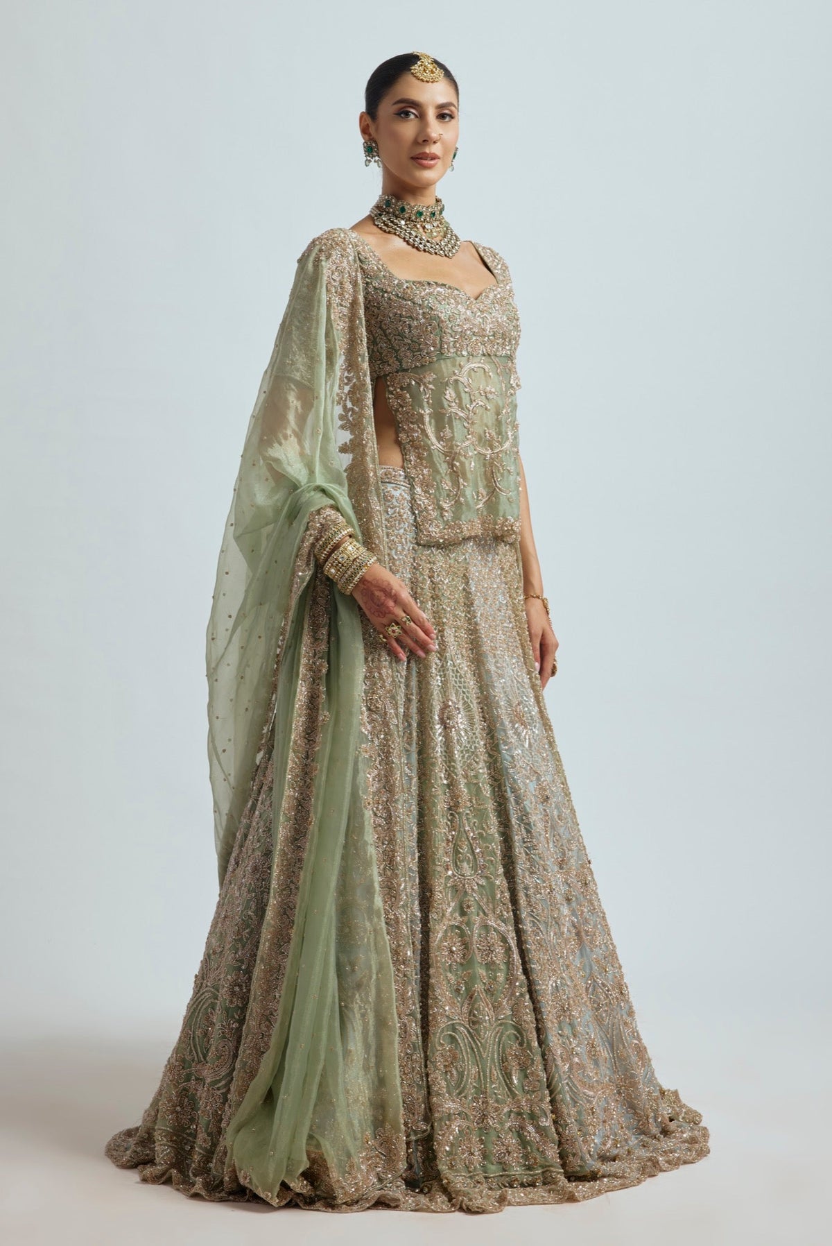 GULNAZ SHORT SHIRT LEHENGA