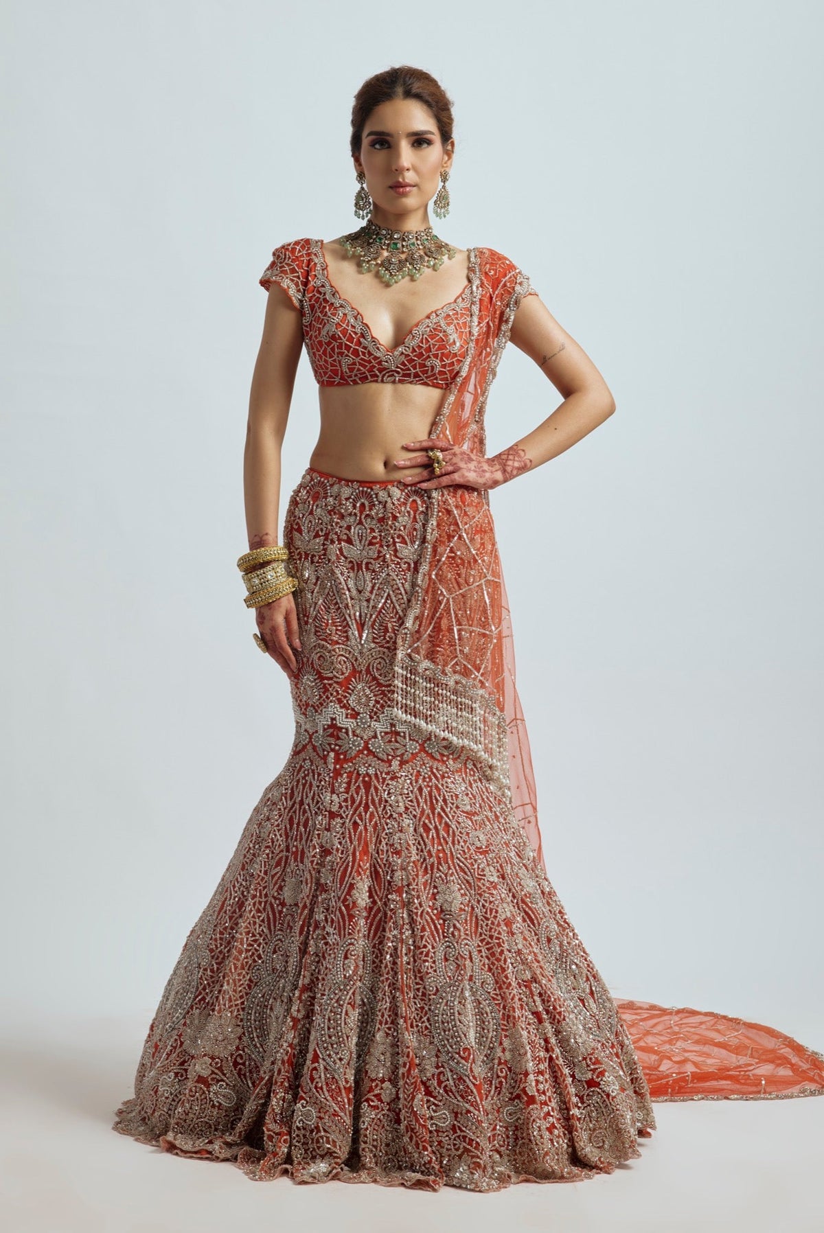 ORANGE DRAPE SAREE