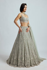 Hoor Powder Blue Lehenga - view 3