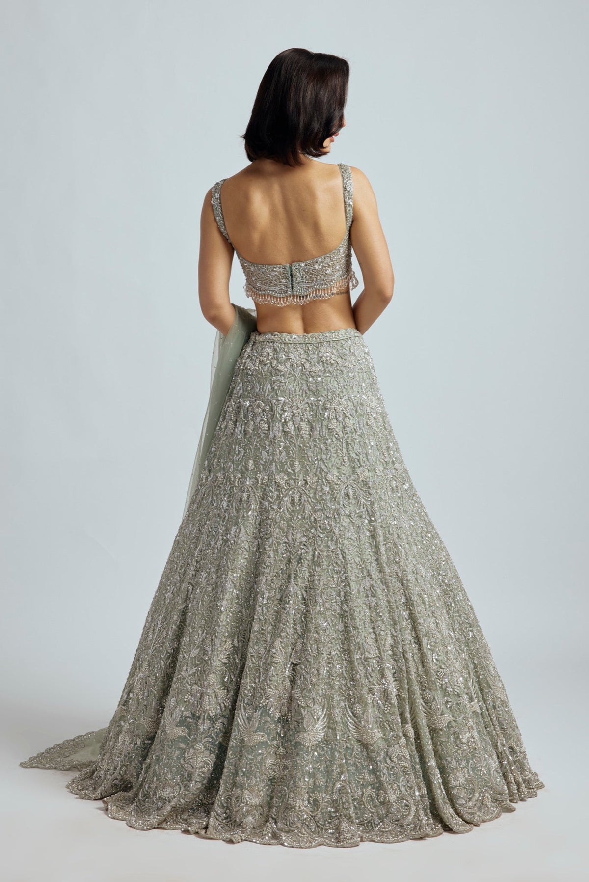 Hoor Powder Blue Lehenga - detail