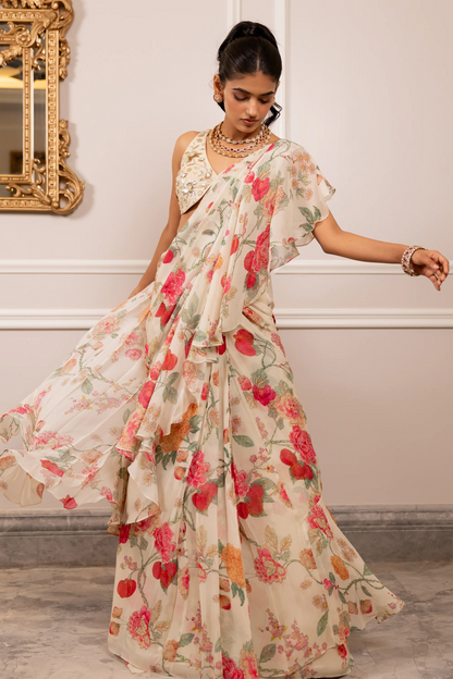 SAYURI SAREE SET – OFF WHITE