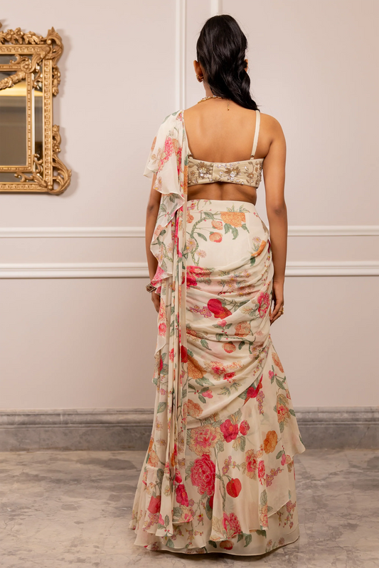 SAYURI SAREE SET – OFF WHITE