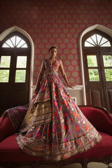 Women's Purple Floral Embroidered Lehenga