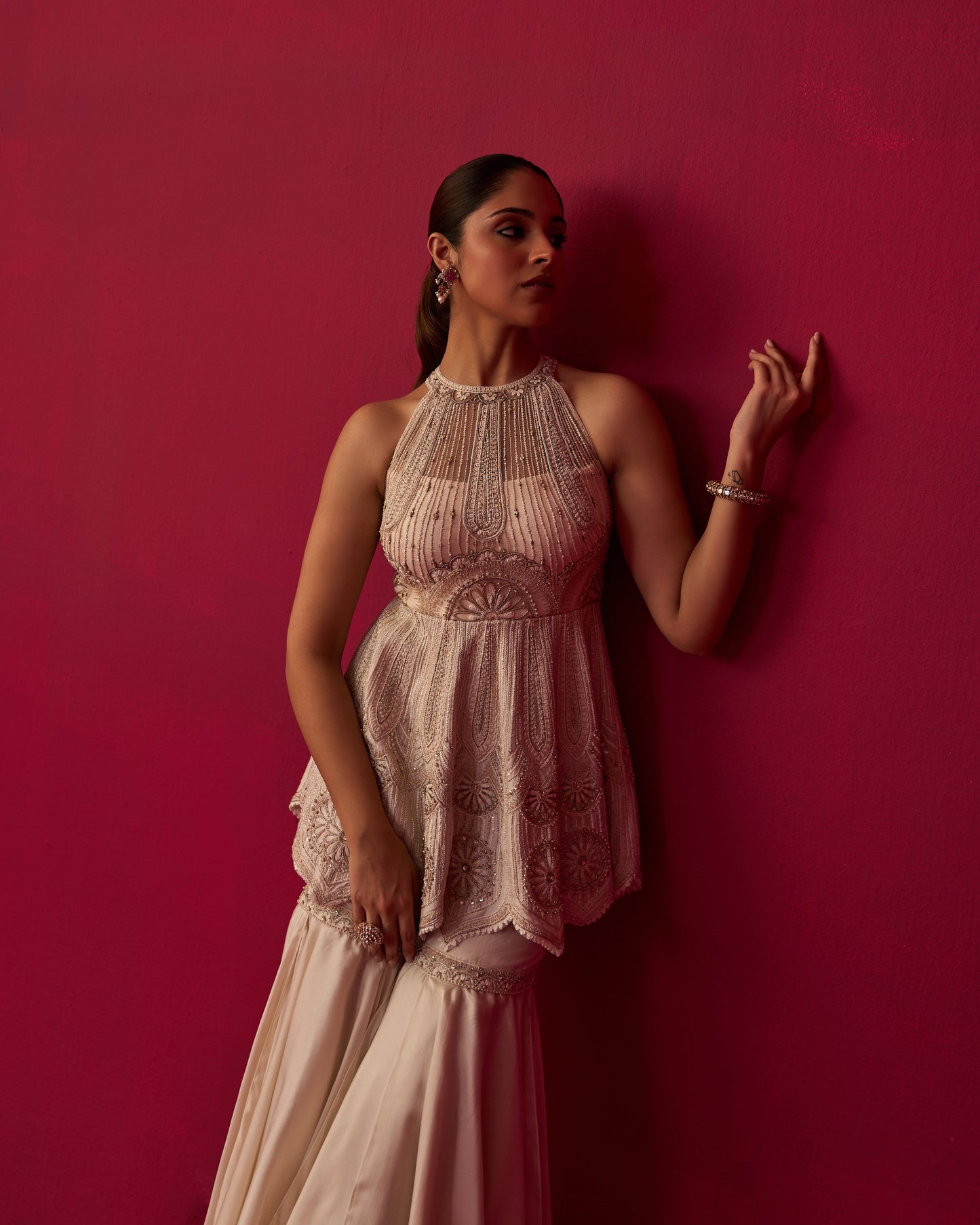 Ivory Mandala Top Sharara Set