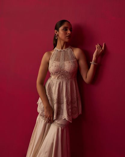 Ivory Mandala Top Sharara Set