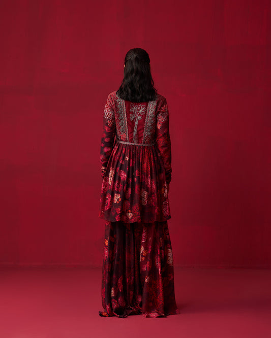 Pink Nature’s Bounty Anarkali and Sharara set