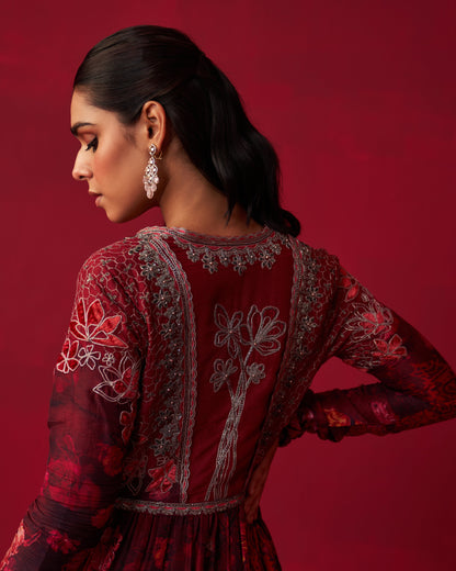 Pink Nature’s Bounty Anarkali and Sharara set