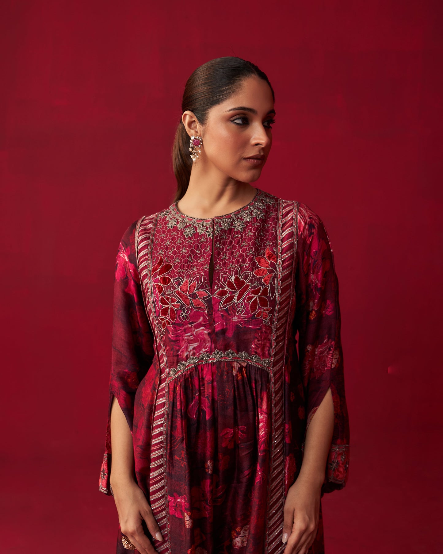 Pink Nature’s Bounty Long kurta and Pant set