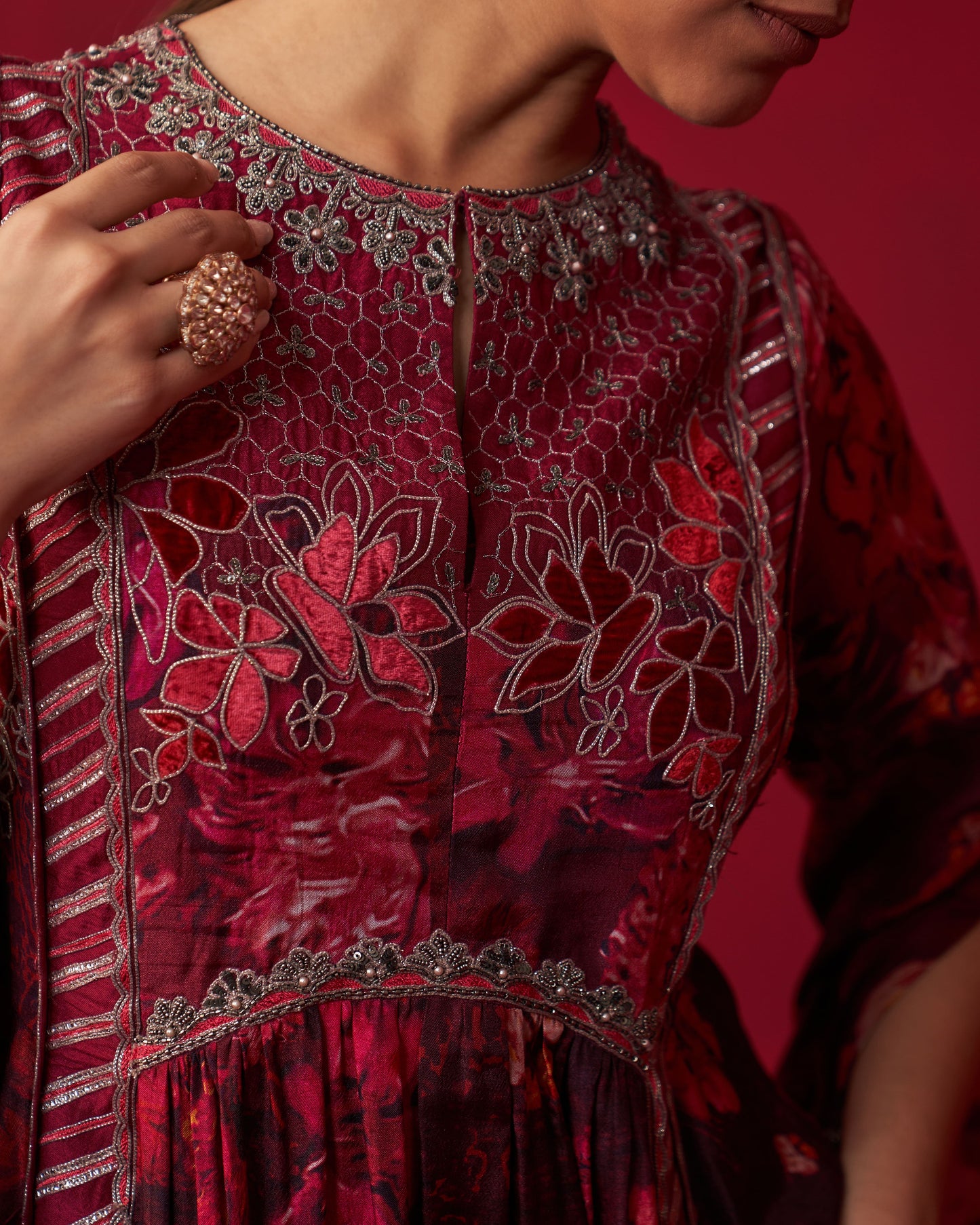 Pink Nature’s Bounty Long kurta and Pant set
