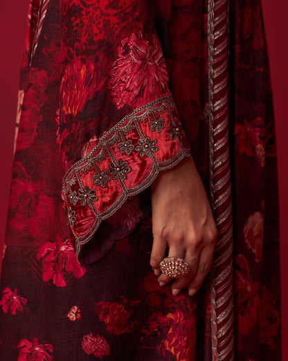 Pink Nature’s Bounty Top and Sharara Set