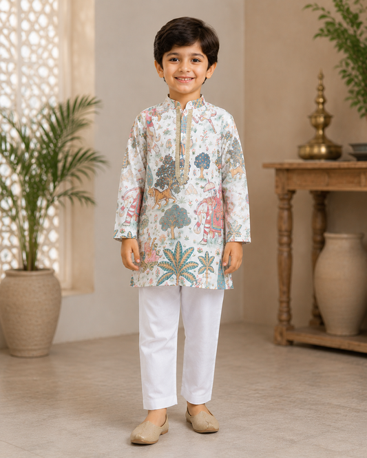 Animal printed kurta set