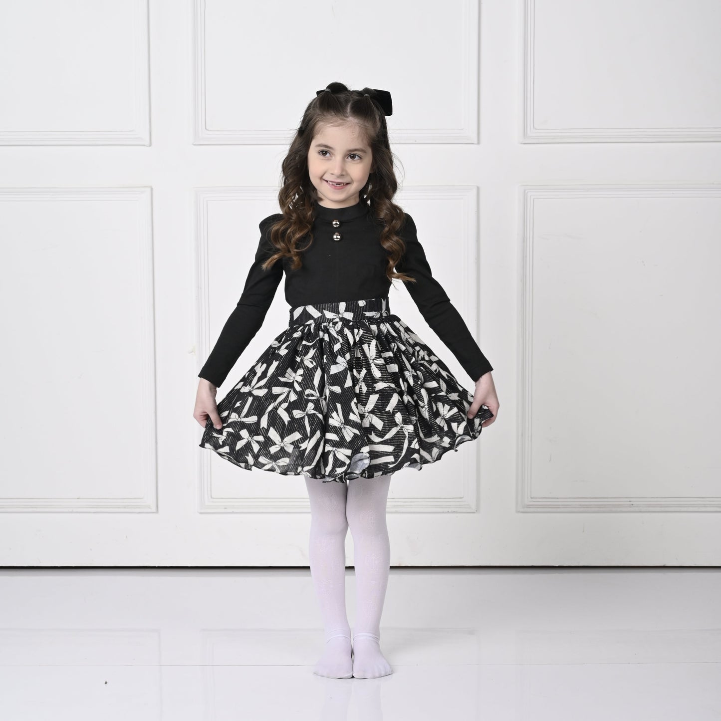 Black Bow Skirts  Set Co Ords